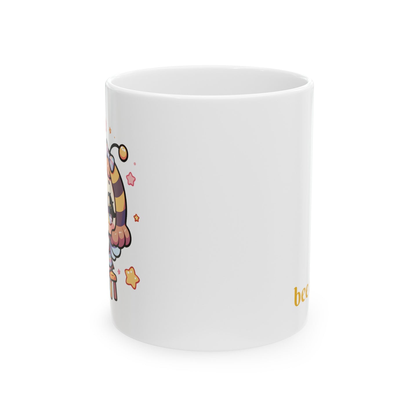 'Bee Artistic' Cute Kawaii Ceramic Mug 11oz For Kids Teens Birthday Gift