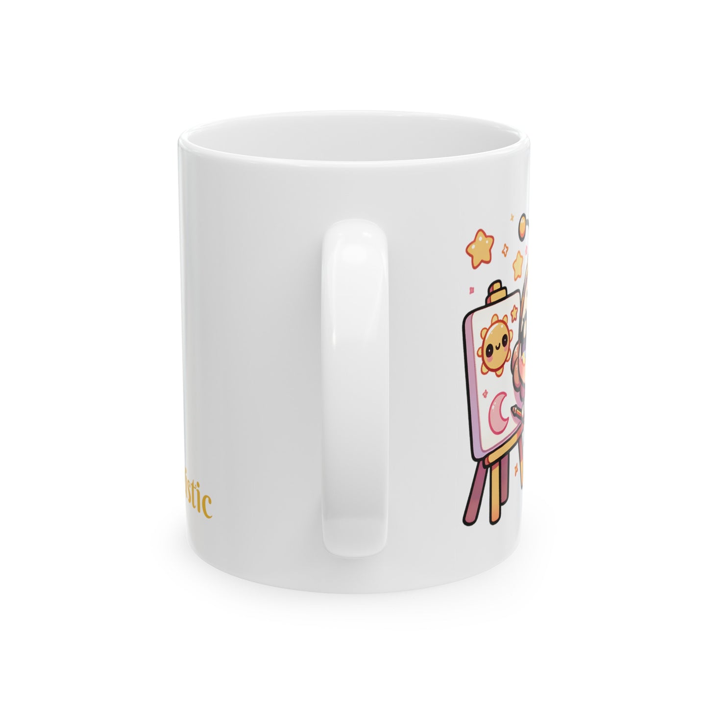 'Bee Artistic' Cute Kawaii Ceramic Mug 11oz For Kids Teens Birthday Gift