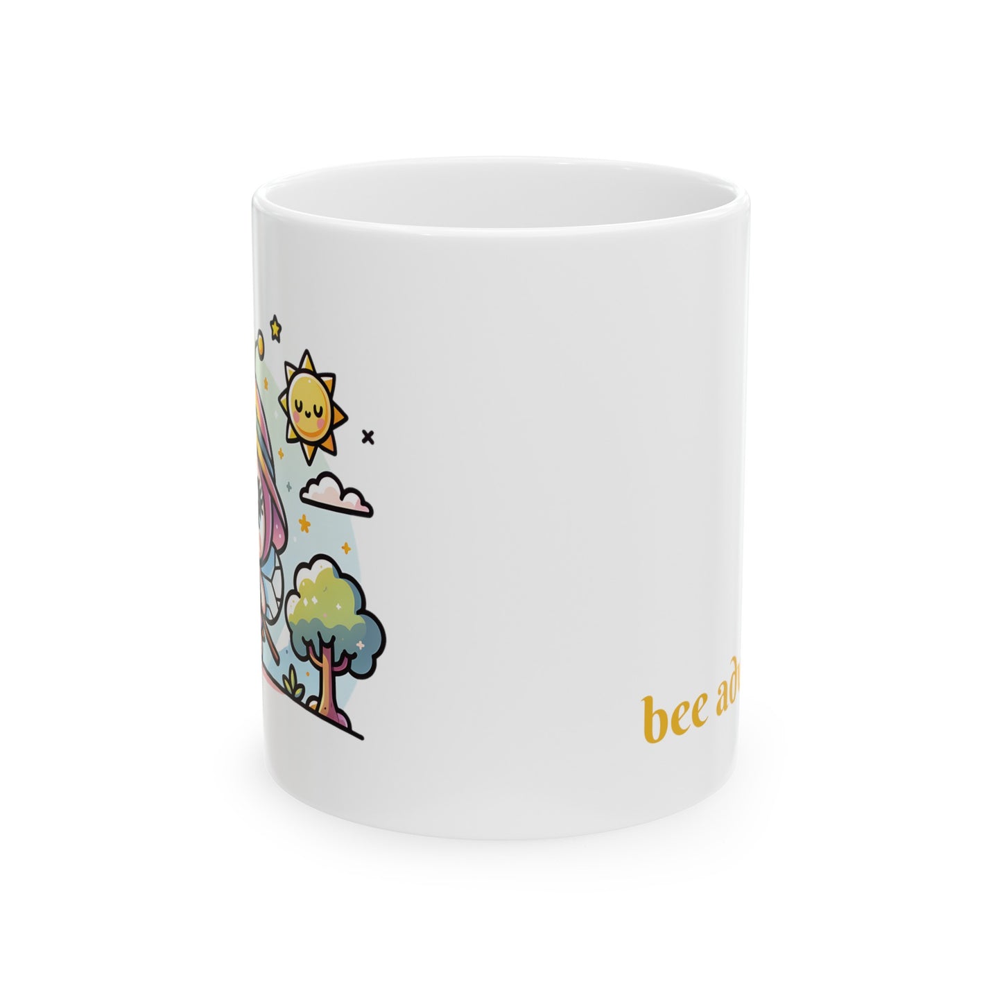 'Bee Adventurous' Cute Kawaii Ceramic Mug 11oz For Kids Teens Birthday Gift