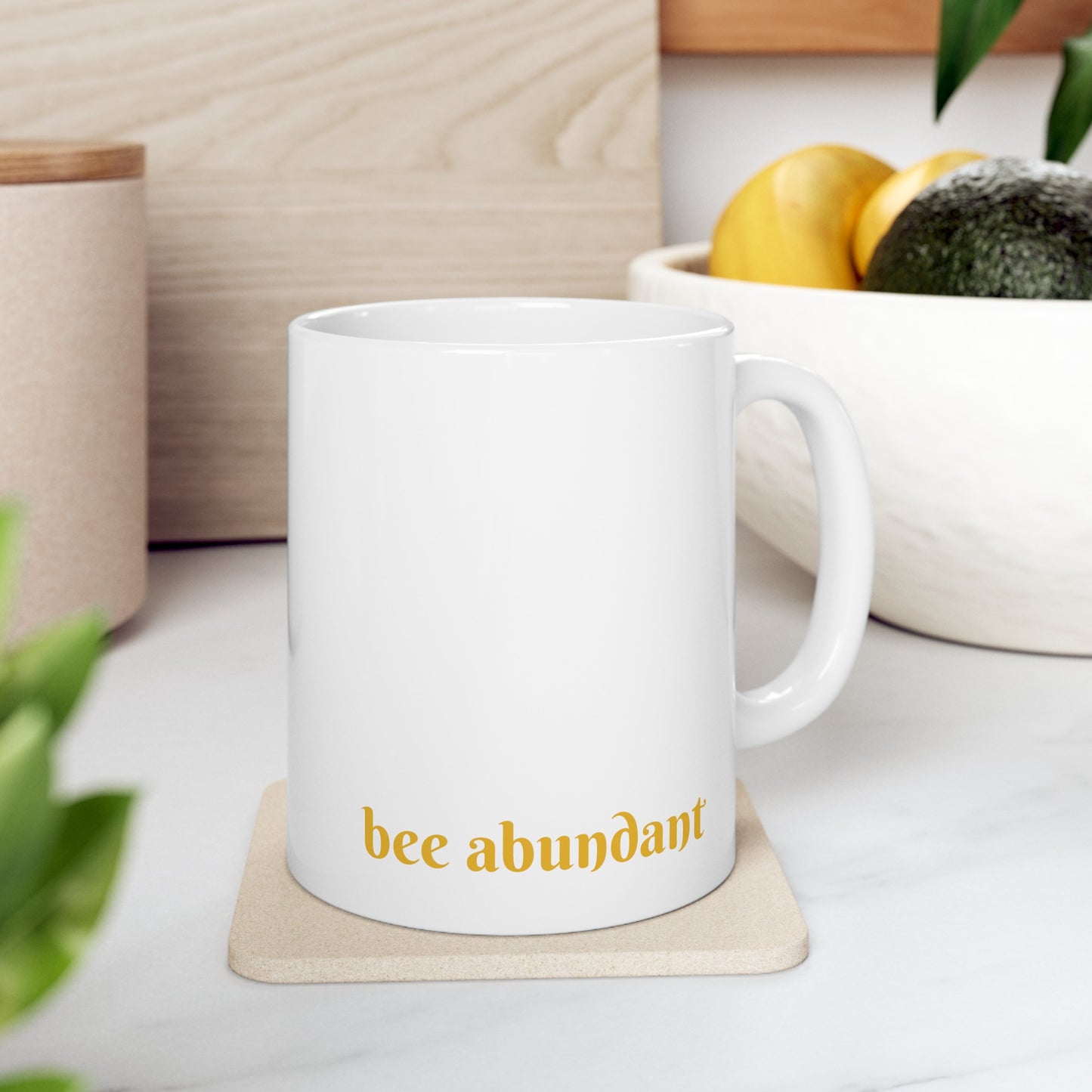 'Bee Abundant' Cute Kawaii Ceramic Mug 11oz For Kids Teens Birthday Gift