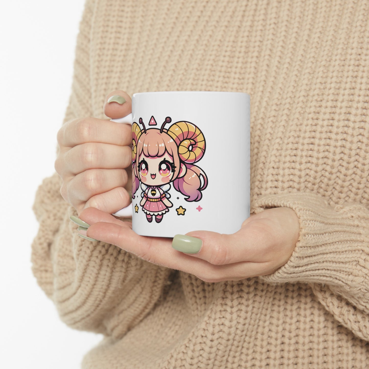 'Bee Authentic' Cute Kawaii Ceramic Mug 11oz For Kids Teens Birthday Gift