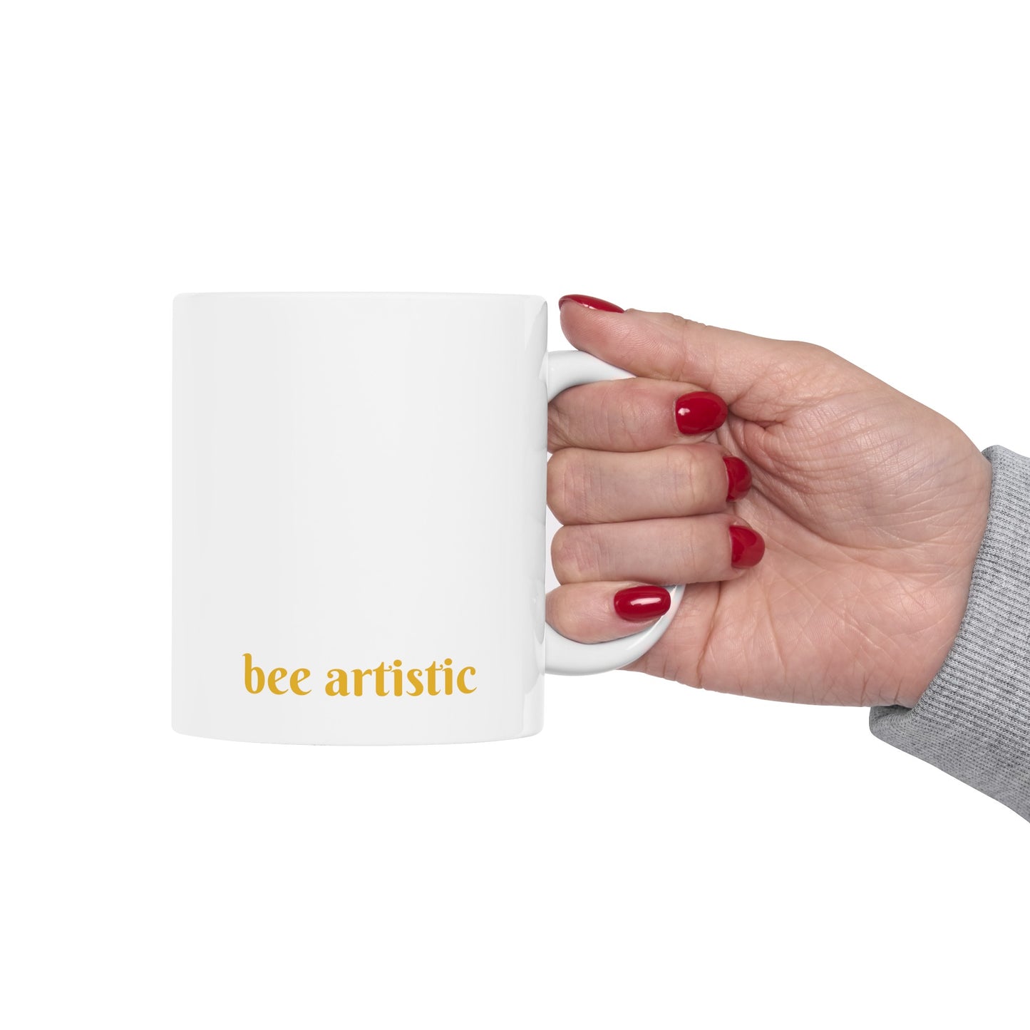 'Bee Artistic' Cute Kawaii Ceramic Mug 11oz For Kids Teens Birthday Gift