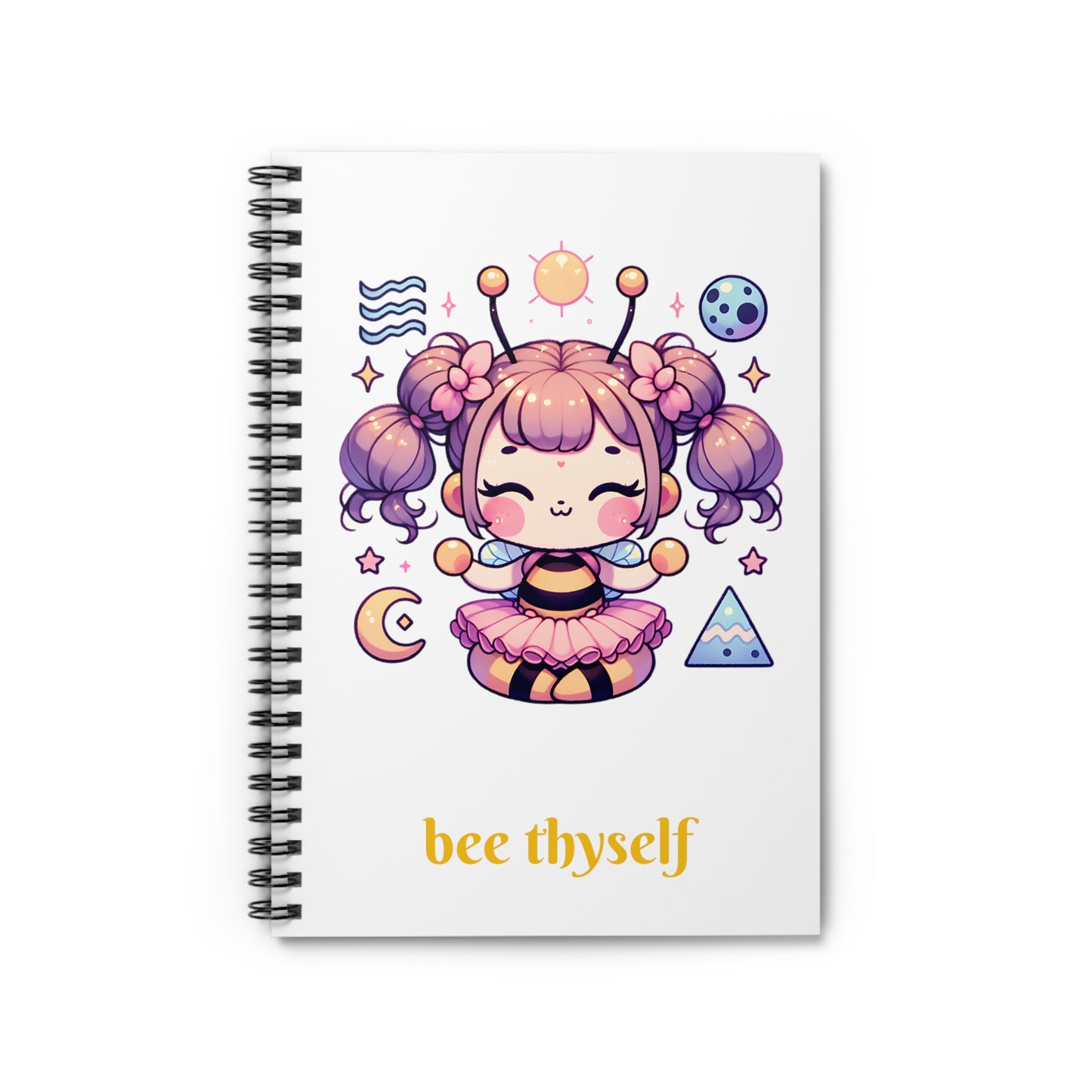 'Bee Thyself' Cute Kawaii Spiral Journal Notebook - Ruled Line For Kids Teens Gift Present