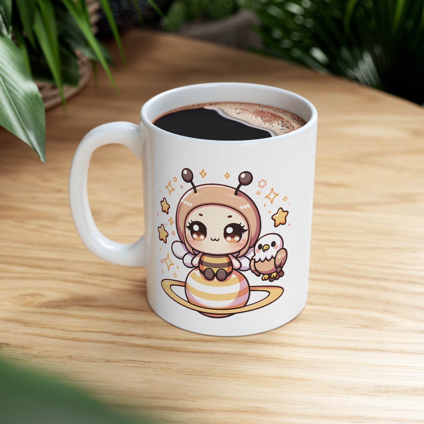 'Bee Wise' Cute Kawaii Ceramic Mug 11oz For Kids Teens Birthday Gift