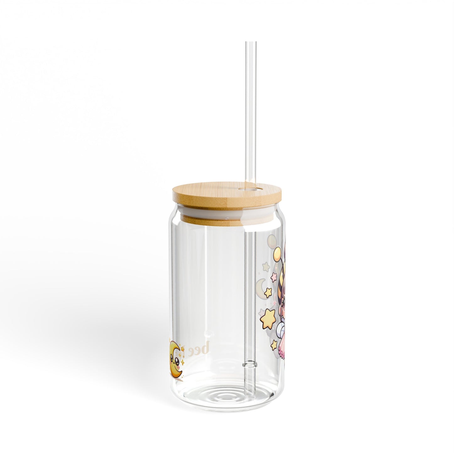 'Bee Loyal' Cute Kawaii Sipper Glass for Kids Teen Pet Animal Gift Present 16oz